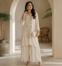 Ivory Noor Embroidered Kurta Set