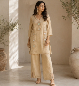 Celeste Mirror Embroidered Kurta Set